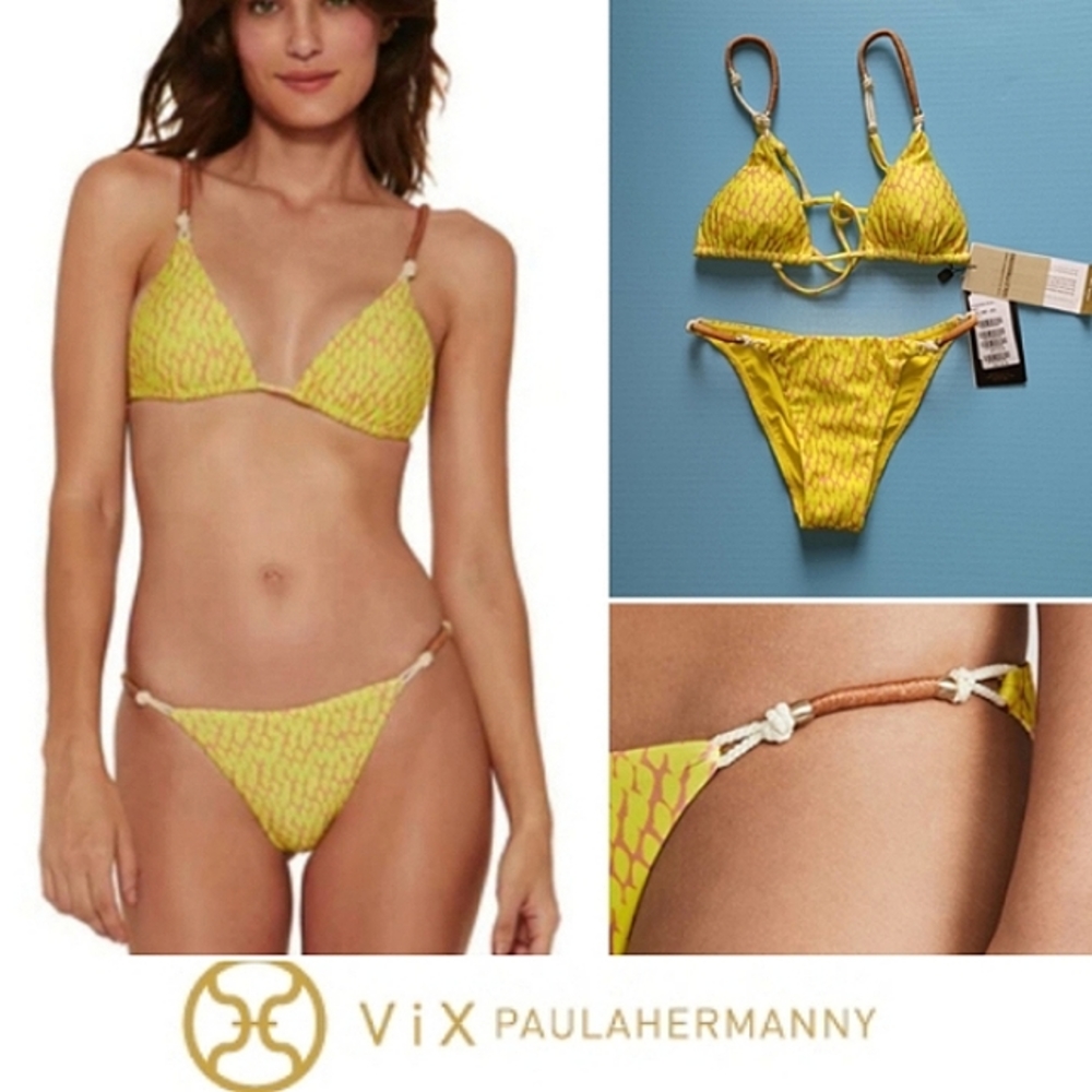 Vix Vibrant Yellow Bikini with Pattern